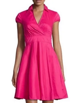 Betsey Johnson NWOT Y2K Pink Label Sz 8 Dress Fit Flare Cap Sleeve thumbnail 1