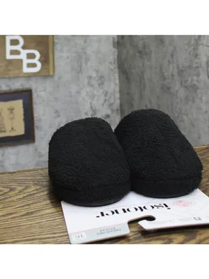 NWT Isotoner Cozy Plush Terry Knit Clog Slippers 8844 Black L (8.5-9) thumbnail 9