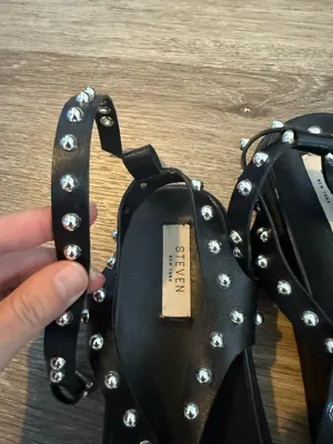 Steven New York Studded Sandals Black Size 9 thumbnail 5