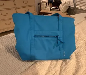 Vera Bradley Small Vera Tote Bag Blue Aster Cotton thumbnail 1