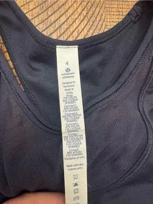 lululemon athletica Black Racerback Tank Dress with Navy Panels thumbnail 2