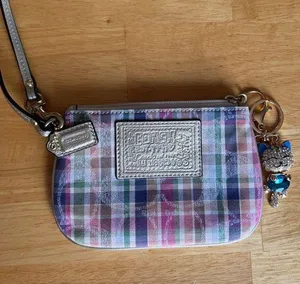 Coach Multicolor Plaid Wristlet thumbnail 1