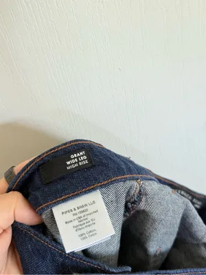 Veronica Beard Grant Wide Leg Raw Hem Jeans in Indigo thumbnail 8