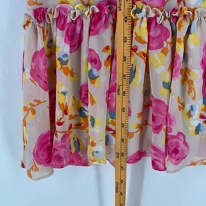 Betsey Johnson Dress Womens 4 Multicolor Floral Halter Neck Back Zip Peplum‎ Hem thumbnail 12