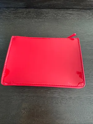 Christian Dior trousse pouch Red shiny Patent CD Embossed cosmetic pouch thumbnail 3