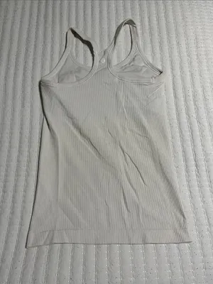 lululemon athletica Cream Ribbed Racerback Tank Top thumbnail 2