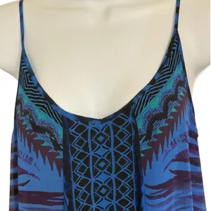 EXPRESS Blue Ombre Geometric Print‎ Boho Maxi Dress EUC Size XS thumbnail 3