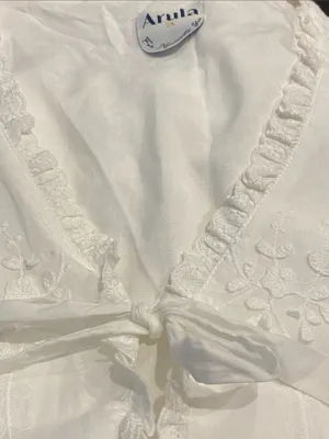 Arula Cotton White Lace Tie Front Tank Vest NWT 2X thumbnail 5