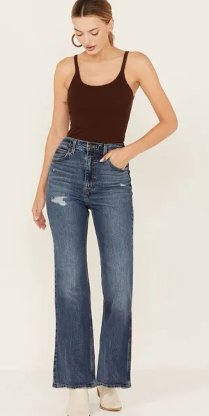 🌟HOST PICK🌟LEVI'S PREMIUM DARK WASH 70S HIGH RISE STRETCH FLARE JEANS Sz29 thumbnail 1