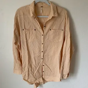 Free People Seersucker Peach Top thumbnail 2