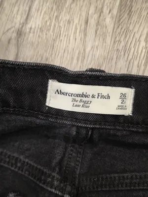Abercrombie & Fitch The Baggy Low Rise Black Denim Jeans Size 26 2R Straight leg thumbnail 3