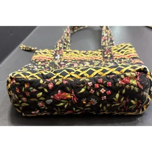 Vera Bradley Iconic Small Tote Bag MING Black Bamboo Floral Quilted Y2K Purse‎ thumbnail 9