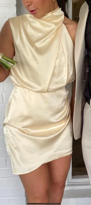 Champagne Silk Dress Size M thumbnail 1