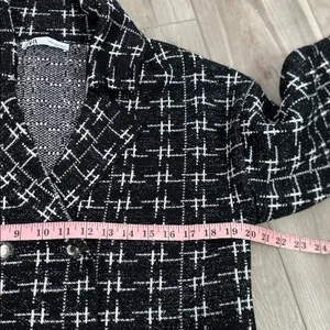 Zara jewel button double breasted metallic thread knit blazer jacket medium thumbnail 8