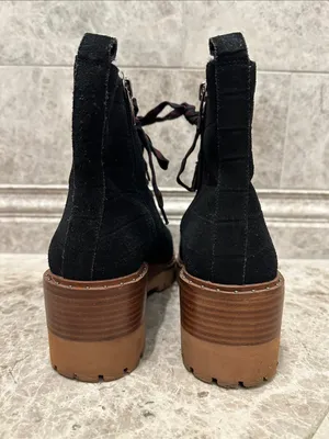 Vince Camuto Debsen Suede Lug Sole Boots Size 8.5 Euro 39 Black thumbnail 10