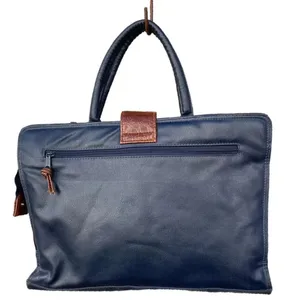 Vintage Capezio black & brown faux leather laptop briefcase thumbnail 2