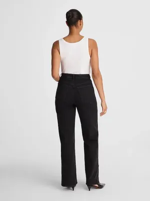 Madewell The Curvy Wide-Leg Jean in Black Frost Super Stretch Size 33 NWT thumbnail 4