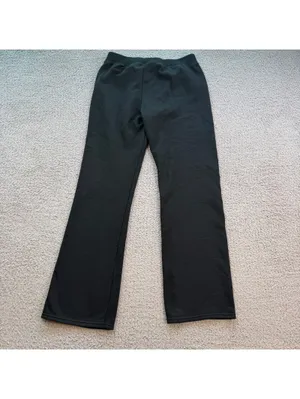 Hanes EcoSmart Black Fleece Lined Sweatpants Womens S Cozy Lounge Athletic thumbnail 2
