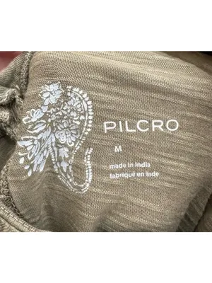 Anthropologie Pilcro Top Womens Sz M Ruffled Open Back Moss Cotton Long Sleeves thumbnail 10