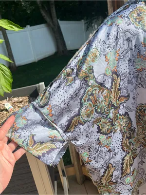 Free People Intimately Goddess Satin Paisley Oversized Sleep Shirt Size XS Boho thumbnail 4