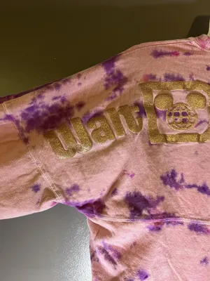 Disney Walt Disney World Spirit Jersey Sweatshirt Womens XS Pink Tie Dye Glitter thumbnail 7