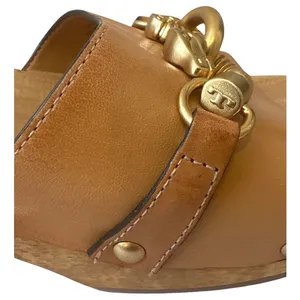 Tory Burch Jessa Leather Wood Sandals Size 8‎ thumbnail 15
