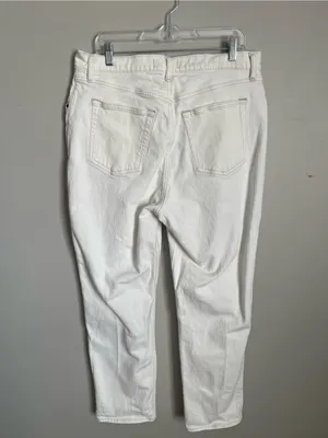 ABERCROMBIE & FITCH White The 90s Straight Ultra High Rise Denim Jeans Sz 16 thumbnail 7