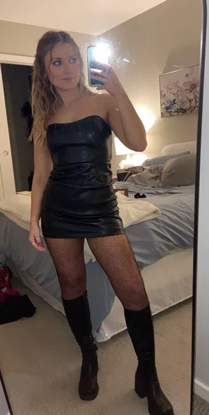 Forever 21 Faux Leather Mini Dress thumbnail 1