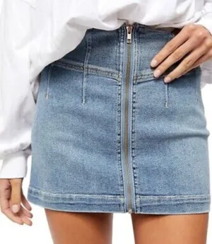 Free People Denim Skirt Mini thumbnail 1