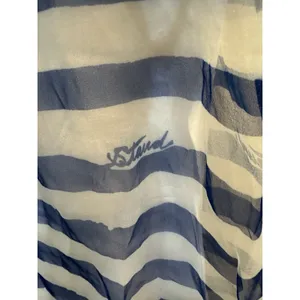 STAUD Florence Dress in Painted‎ Stripe Size XS Blue White Ethereal Flaw thumbnail 7