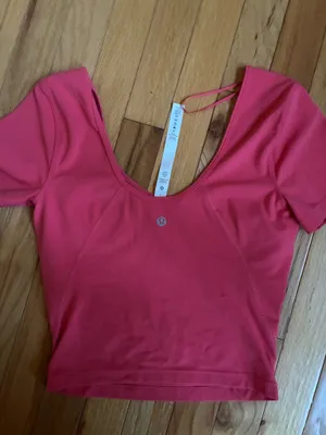 Lululemon raspberry coral align tee shirt thumbnail 4