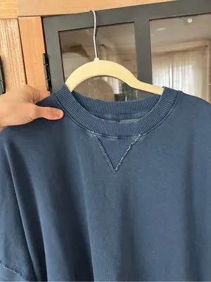American Eagle Seriously Lived-In Oversized Crewneck Sweatshirt Navy ribbed thumbnail 8