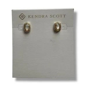 KENDRA SCOTT 14 K GOLD PLATED Cade Mother Of Pearl STUD EARRINGS NWT thumbnail 1