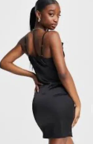 Naanaa asos black satin dress thumbnail 2