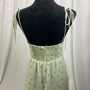 Green floral print slip dress woman’s size medium thumbnail 6