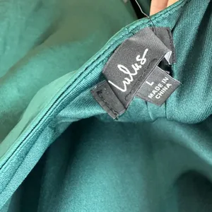 Lulus Love in Your Life Emerald Green Satin Halter Maxi Dress Formal Large NWT thumbnail 9