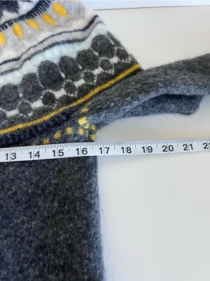 GAP Women's Circular Fair Isle Sweater Heather‎ Charcoal Fisherman Nordic Winter thumbnail 6
