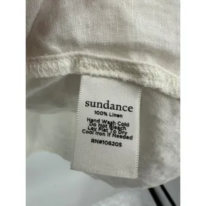 Sundance Womens‎ White Linen Top Size M Pockets Quarter Button Boho Casual thumbnail 8