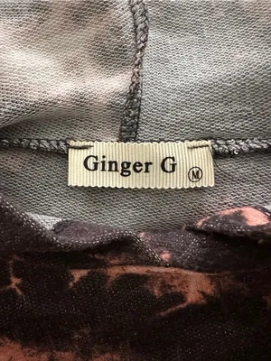 Ginger G Faded Black and Light Pink Tie-Dye Cropped Hoodie thumbnail 3