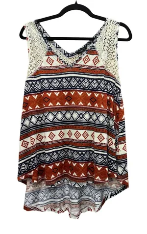 Rue 21 NWT western‎ boho tank with knit back size L thumbnail 1