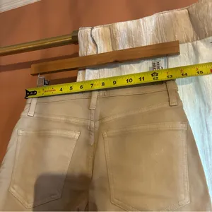 Madewell Kick Out‎ Crop Jeans Cali Flare Coated Pants Dune Tan Beige NWT Size 25 thumbnail 10