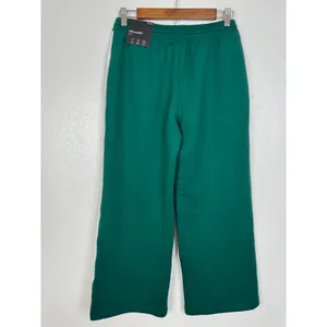 YPB neoKNIT Wide Leg Track Pants Green White Stripe‎ Small Short NWT thumbnail 2