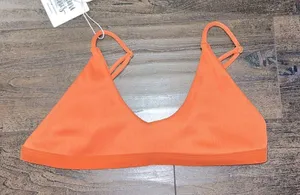 NWT Rib Micro Crop Bikini Top - Amber thumbnail 2