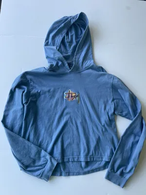 Stüssy Holographic Logo Hoodie Light Blue Size Large thumbnail 1