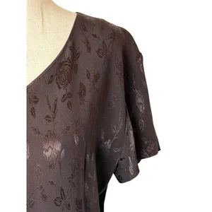 Laura Ashley Vintage 90s Dress Women 8 Brown Floral Jacquard Maxi Cottagecore thumbnail 6
