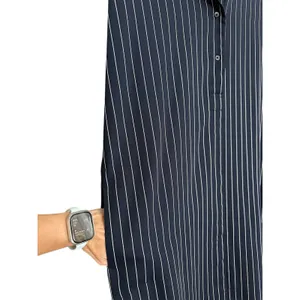 Aritzia‎ Babaton Striped Shirt Dress Blue White Midi Long Sleeve Pockets #FF10-2 thumbnail 4