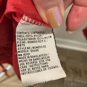 Red cinched waist windbreaker Size undefined thumbnail 7