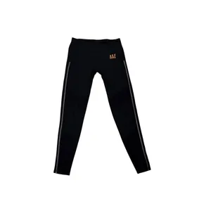 Abercrombie & Fitch Black Athletic Active Leggings Rose Gold Logo Size Small thumbnail 2