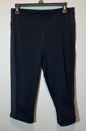 Lululemon‎ Black Squad Goals High Rise Cropped Leggings Training Yoga 10 thumbnail 1