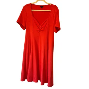 Torrid Orange Knit Short Sleeve Mini Dress Womens 1X Summer Beachy Casual Basic thumbnail 2